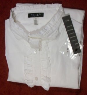 NWT 2 B Rych Ruffle Front Button Body Suit 10 $180 NEW