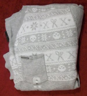 NWT Marc Ecko Holiday Mens Pullover Sweater Gray XL NEW