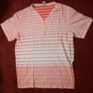 NWOT Zanerobe Wild Inside Out Striped Long Button V-Neck T Shirt L $45 NEW
