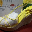 NEW RAS Perforated Clear Espadrille Wedge Sandals Shoes 41 11 Yellow $298 NIB
