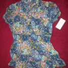 Violin Wild Bow Front V-Neck S/S Top Cap Sleeve M 27952/1714  NEW