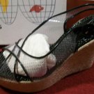 NEW RAS Perforated Clear Espadrille Wedge Sandals Shoes 41 11 Black $298 NIB