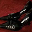 NEW Domenico Vacca Italy Black Swarovski Stiletto 4" Heels 37.5 6.5 $1450