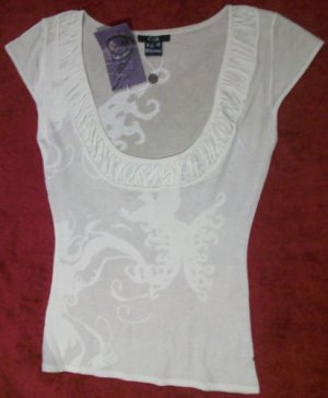 NWT Co2 100% Cashmere Thin Knit Ruched Neck Sweater Top Large $495 NEW