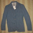 NWT HellOh Blue Plaid Crinkle Light Jacket M $235 NEW