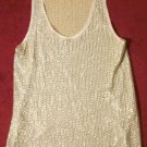 Ambre Babzoe Darling Gold Heavy Sequin Beaded Tank Top 4 NEW $242