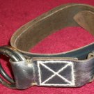 NEW BERYLL USA Silver Leather Antique Finish Brass Ring Buckle JJ Belt S $365