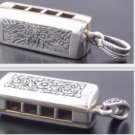 925 SILVER JAPANESE DEMON HARMONICA BIKER KING PENDANT
