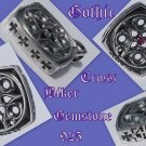 925 SILVER CELTIC GOTHIC CROSS BIKER GEMSTONE PENDANT