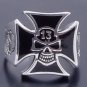 925 SILVER MALTESE CROSS LUCKY 13 BIKER RING US sz 9.5