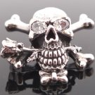 925 Silver Skull Bone Rose Gemstone Eye Biker Pendant