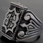 SILVER MEDIEVAL TRIBAL CRUSADER KING BIKER RING 10.75