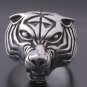 925 Silver Massive Tiger Head Biker King Ring sz 12.5