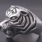 925 Silver Massive Tiger Head Biker King Ring US sz 12