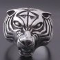 925 Silver Massive Tiger Head Biker King Ring US sz 12