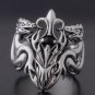 925 Silver Dragon Cross Gemstone BIKER RING US sz 8.5