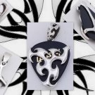 925 Silver Tribal Tattoo Guitar Pick Necklace Pendant