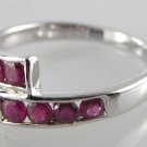 0.85 ct Ruby Round Cut Sterling Silver Ring US sz 6.75