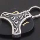 Sterling Silver Guitar pick Holder Biker Pendant