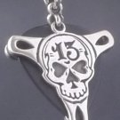 Sterling Silver Biker Skull Gem Claw Guitar Pick Holder