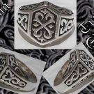 Custom Sterling Silver Tribal Tattoo Biker Ring sz10.75