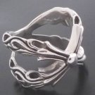 Sterling 925 Silver Gothic Fleur Cross Biker sz 11