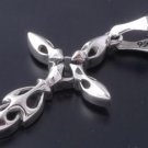 Sterling Silver Tribal Cross Gothic Biker Pendant