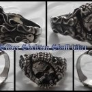 925 SILVER TRIBAL SKELETON SKULL BIKER RING US SZ