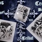 Sterling Silver Cross Biker Tribal Gothic Ring sz12.75