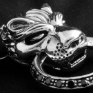 925 Silver Lion Jaguar Puma Biker Gothic Cross Pendant