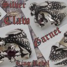 925 SILVER BATTLE CLAW GARNET BIKER KING RING sz 10.25