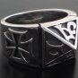 925 SILVER MALTESE CROSS TRIBAL GOTHIC KING RING 10.25