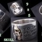 925 SILVER HALFSKULL BAND BIKER RING US SZ 11.75