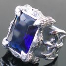 KING CLAW STERLING SILVER BATTLE AXE GEM RING sz 11.5