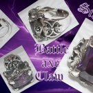 KING CLAW STERLING SILVER BATTLE AXE GEM RING sz 13.25