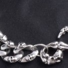 STERLING SILVER BIKER KING SKULL GEMSTONE EYE KEYCHAIN