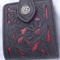 Bi Fold Calf Leather Biker Flower Python Design Wallet