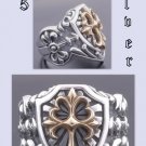 Sterling Silver Cross Biker Templar Rock Ring sz 9.25