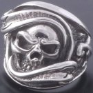 925 Silver Solid Gecko Skull Biker Ring US sz 10.5