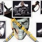 925 SILVER MACHETE PIRATE SKULL GEM BIKER RING sz 8.75