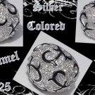 925 SILVER COLORED ENAMEL LADIES RING Germ US sz 6.75