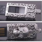 Silver 4GB USB Tribal Skull Flashdrive Biker Pendant