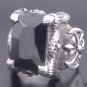 925 SILVER BATTLE CLAW AXE ONYX BIKER KING RING sz 13.5