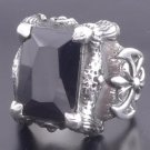 925 SILVER BATTLE CLAW AXE ONYX BIKER KING RING sz13.25