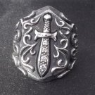 925 SILVER TRIBAL DAGGER CRUSADER GEM BIKER RING 11.75