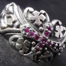 925 SILVER TRIBAL GOTHIC GEM CROSS KING RING 10.5