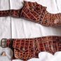 Travel Money Hipster Croc Design Leather Belt Pouch S