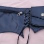 Travel Money Hipster Biker Black Leather Belt Pouch M