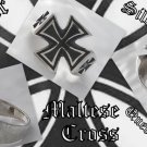 925 SILVER MALTESE CROSS SOLID BIKER KING RING SZ 11.75