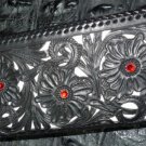 BIFOLD 925 FLOWER WHITE CROCODILE LEATHER BIKER WALLET